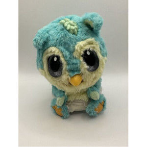 Hatchimals Blue Yellow Owl Plush Eyes Light Up and it Talks & Moves Head